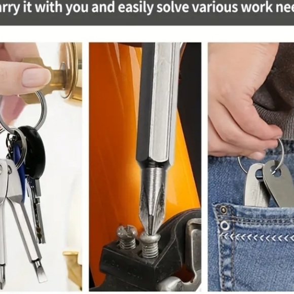 Pocket Screwdrivers, Philips & Flathead Key Screwdrivers + Key Ring/Keychain - Picture 5 of 8